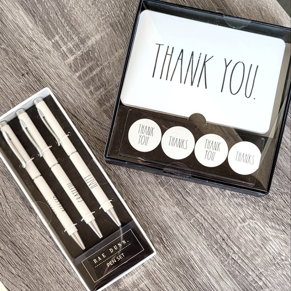 Rae Dunn Other - Rae Dunn Thank You Card Sticker Pen Set NEW